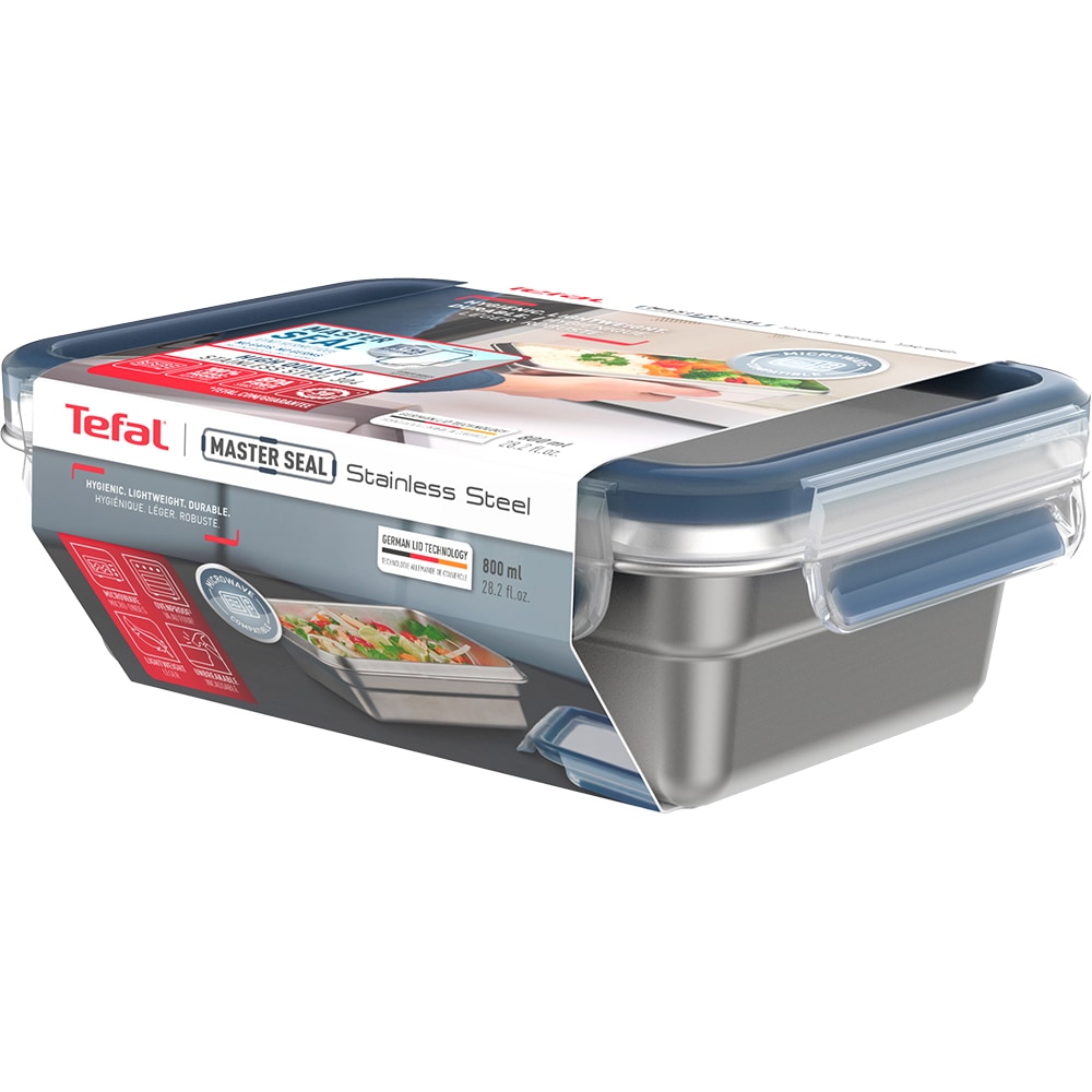Caserola TEFAL Masterseal N1150410,  0.8L, otel inoxidabil, gri