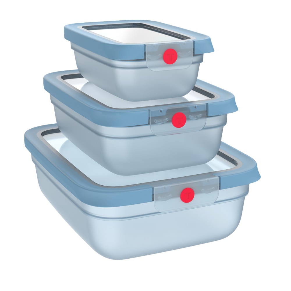 Set caserole TEFAL Oneclick N1230210, 5 piese, 0.5-2.3l, plastic, albastru