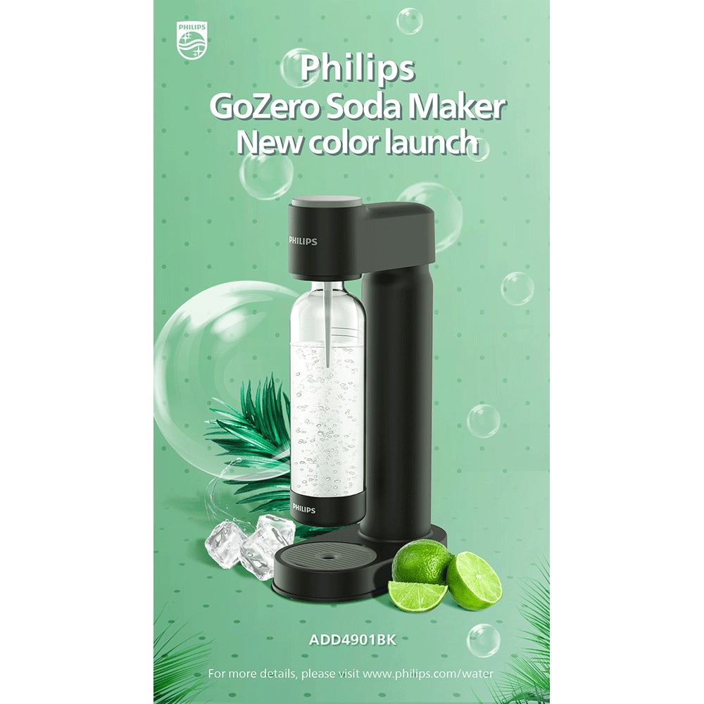 Aparat bauturi carbogazoase PHILIPS 218614, negru