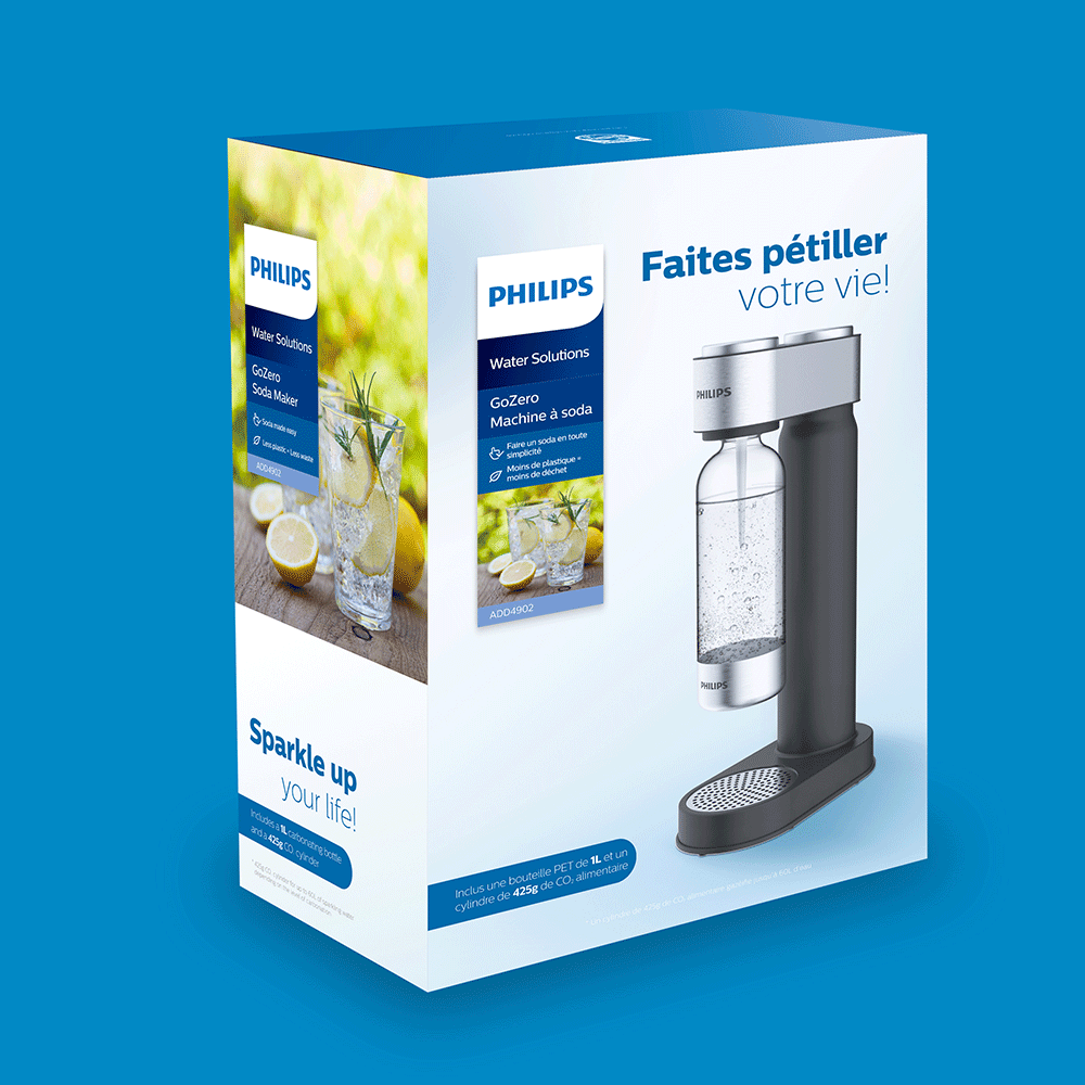 Aparat bauturi carbogazoase PHILIPS Viva 218616, negru-argintiu