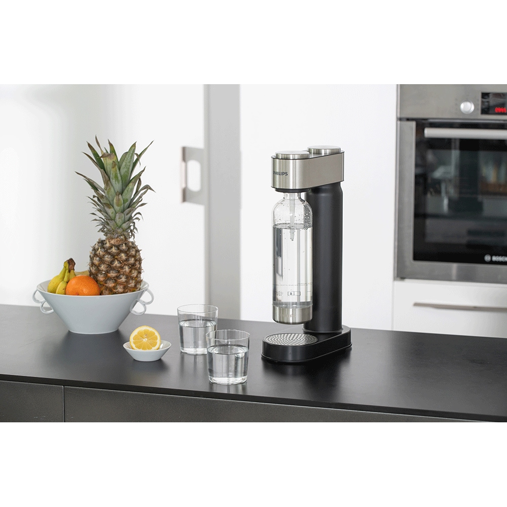 Aparat bauturi carbogazoase PHILIPS Viva 218616, negru-argintiu