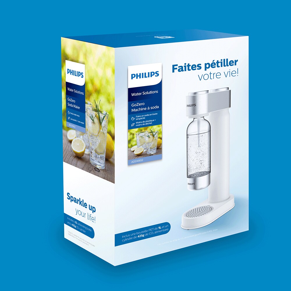 Aparat bauturi carbogazoase PHILIPS Viva 218617, alb-argintiu