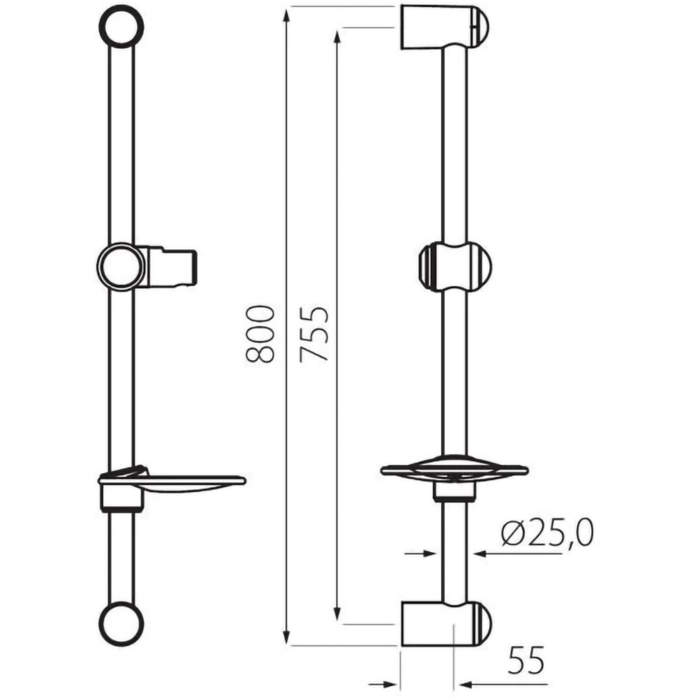 Set dus FERRO Caramella N330B, 3 functii, crom