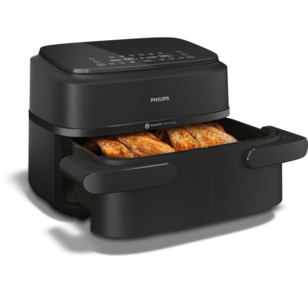 Friteuza cu aer cald dubla PHILIPS Seria 1000 NA150/00, 7.1l, 2450W, negru