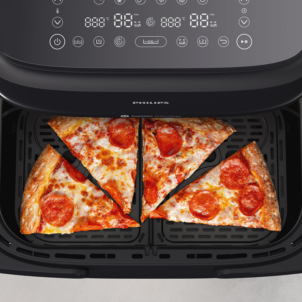 Friteuza cu aer cald dubla PHILIPS Seria 1000 NA150/00, 7.1l, 2450W, negru
