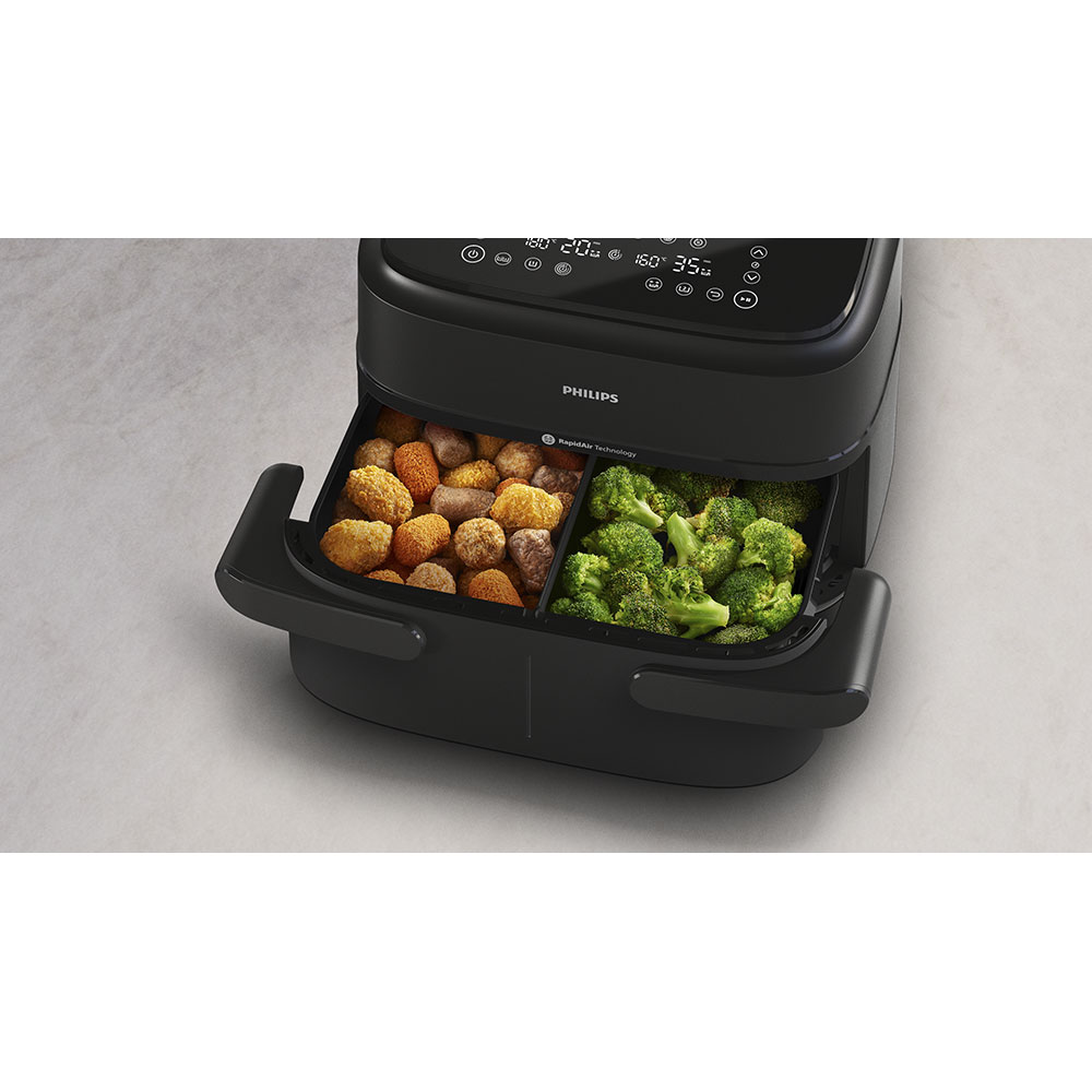 Friteuza cu aer cald dubla PHILIPS Seria 1000 NA150/00, 7.1l, 2450W, negru