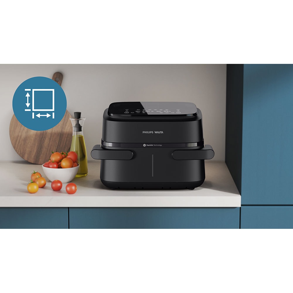 Friteuza cu aer cald dubla PHILIPS Seria 1000 NA150/00, 7.1l, 2450W, negru