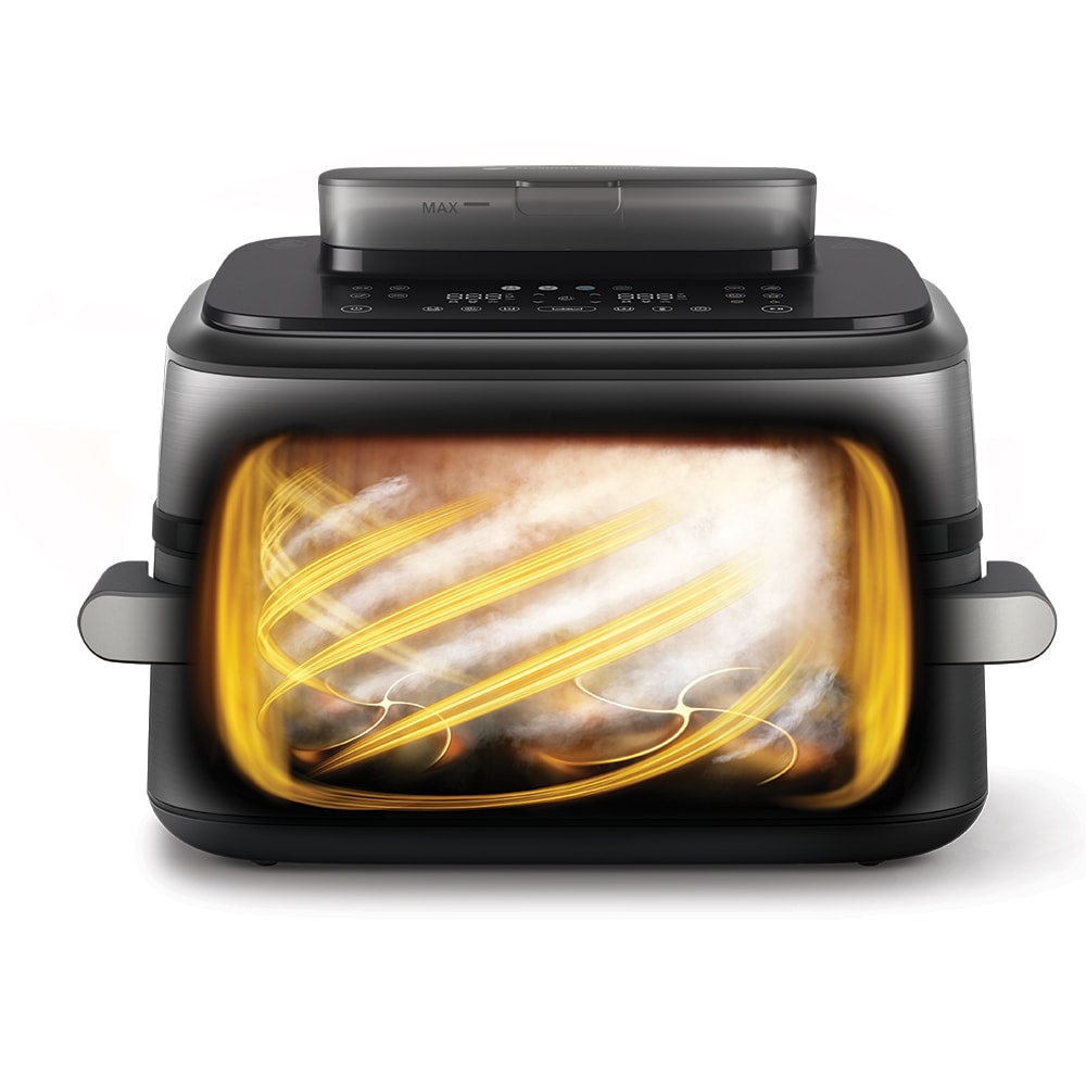 Friteuza cu aer cald dubla PHILIPS Seria 5000 NA565/02, 9.5l, 2750W, argintiu
