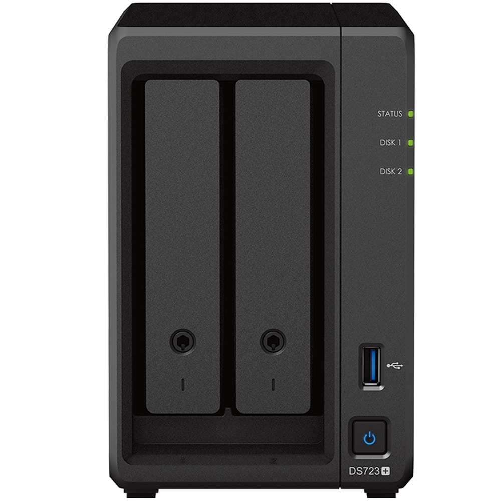 Network Attached Storage SYNOLOGY DS723+, AMD Ryzen R1600, 3.1GHz, 2GB, 2-Bays, negru