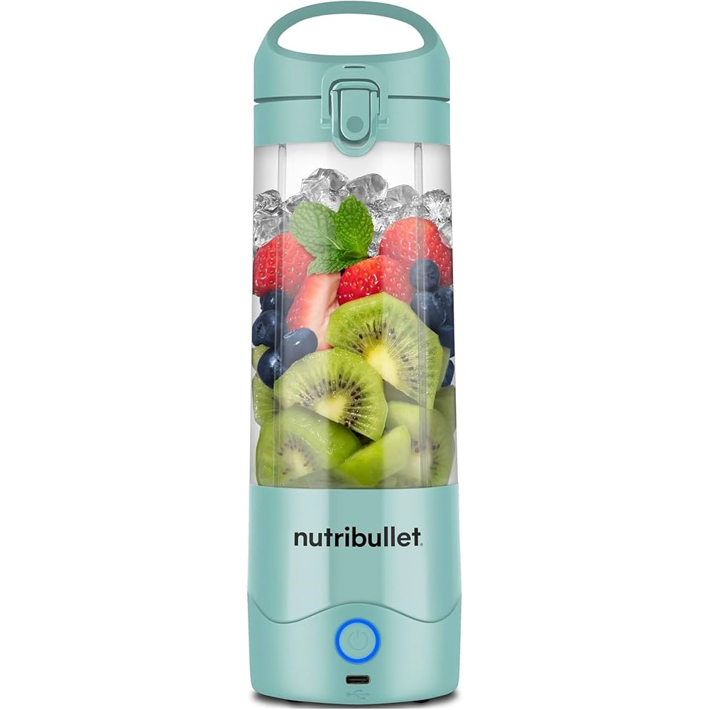 Blender portabil NUTRIBULLET NBP003LBL, 0.475l, 1 treapta viteza, USB-C, albastru deschis