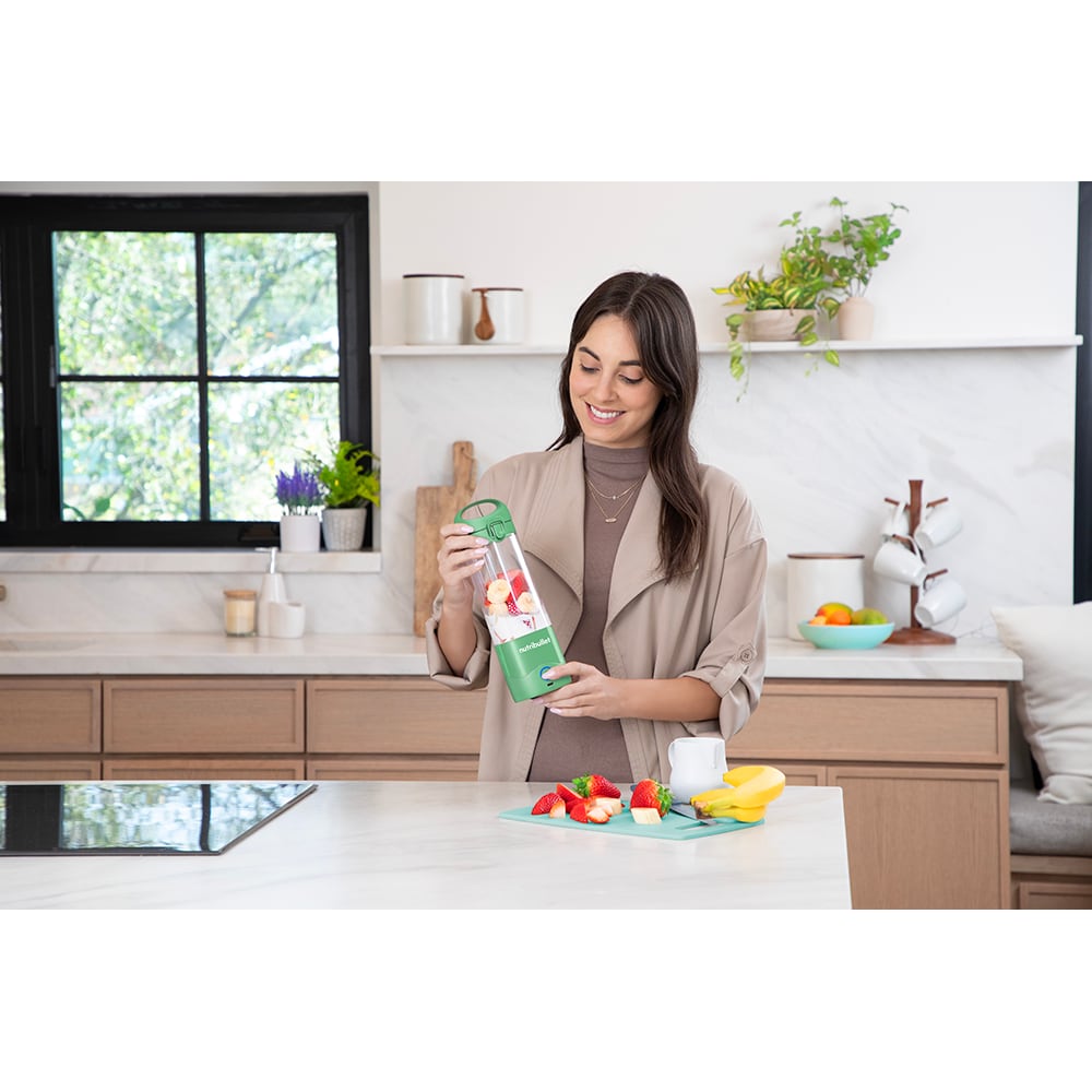 Blender portabil NUTRIBULLET NBP003LG, 0.47l, 1 treapta viteza, USB-C, verde