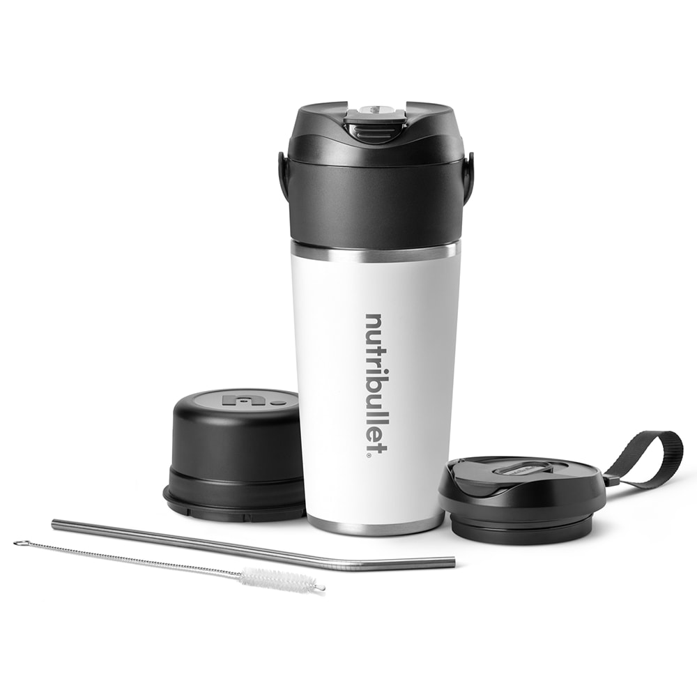 Blender portabil NUTRIBULLET NBP016W, 0.59l, 1 treapta viteza, USB-C, negru-argintiu