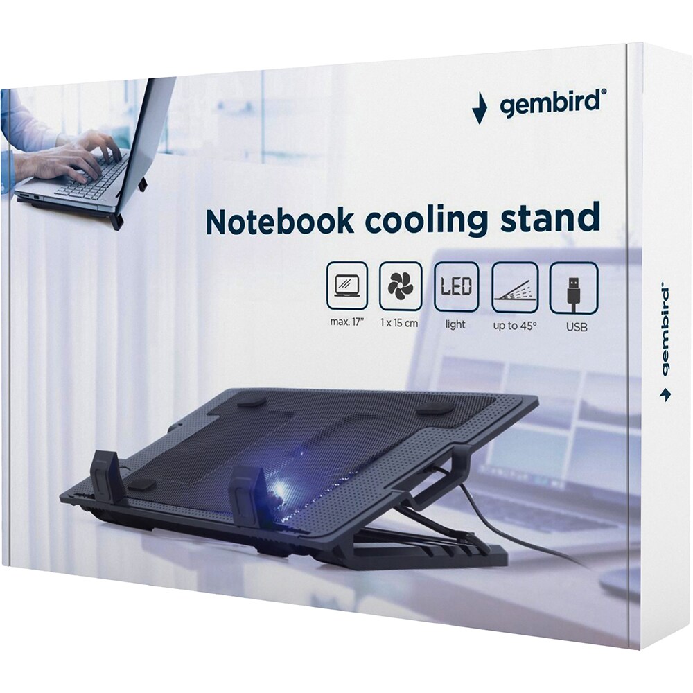 Cooler laptop gaming GEMBIRD NBS-1F17T-01, 17", negru