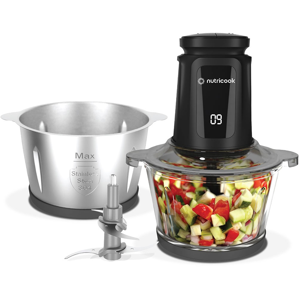 Mini tocator NUTRICOOK NC-CH2000EU, 2l, 500W, 1 treapta viteza, negru