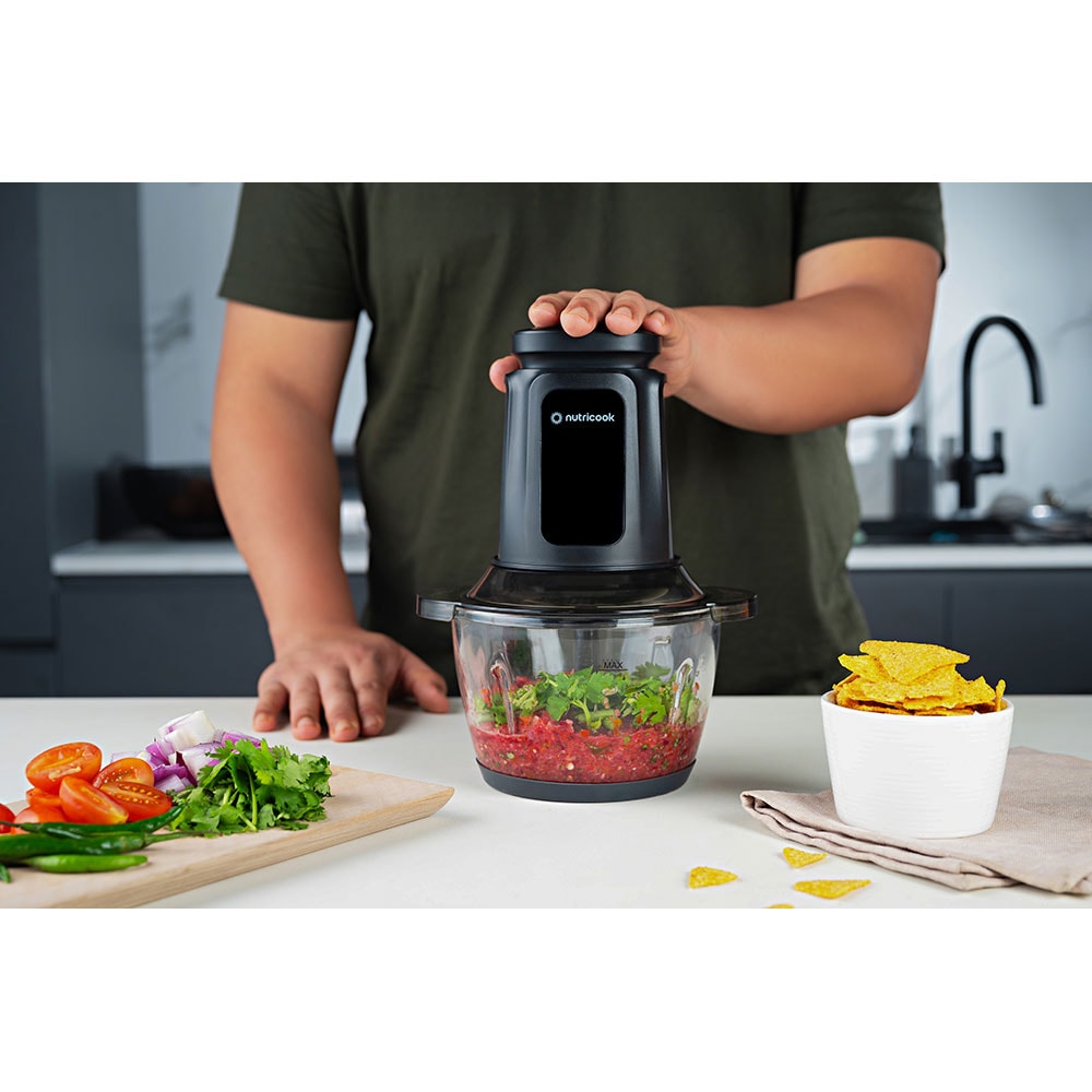 Mini tocator NUTRICOOK NC-CH2000EU, 2l, 500W, 1 treapta viteza, negru