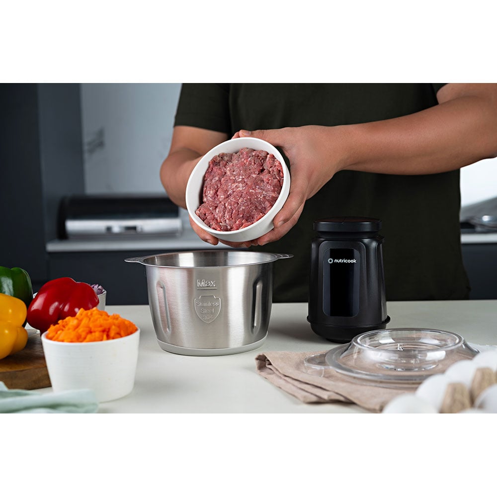 Mini tocator NUTRICOOK NC-CH2000EU, 2l, 500W, 1 treapta viteza, negru