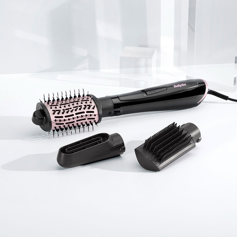Perie cu aer cald BABYLISS AS128E Style Smooth, 1000W, 2 viteze, 2 trepte de temperatura, Invelis Ceramic, negru