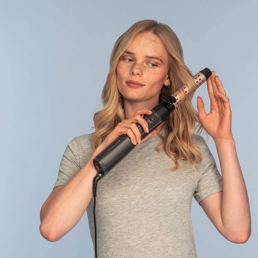 Perie rotativa REMINGTON Curl&Straight Confidence AS8606, 800W, 2 viteze, 2 trepte de temperatura, Invelis ceramic, gri