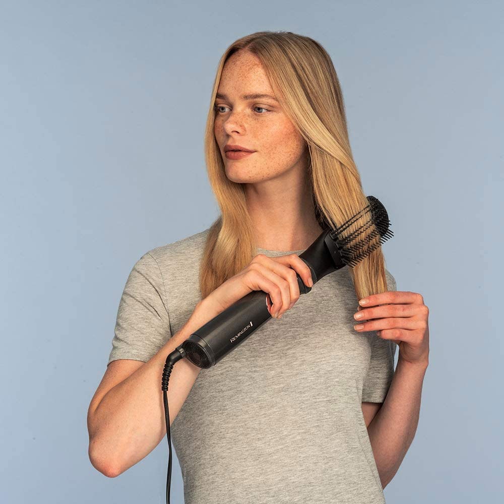 Perie rotativa REMINGTON Curl&Straight Confidence AS8606, 800W, 2 viteze, 2 trepte de temperatura, Invelis ceramic, gri