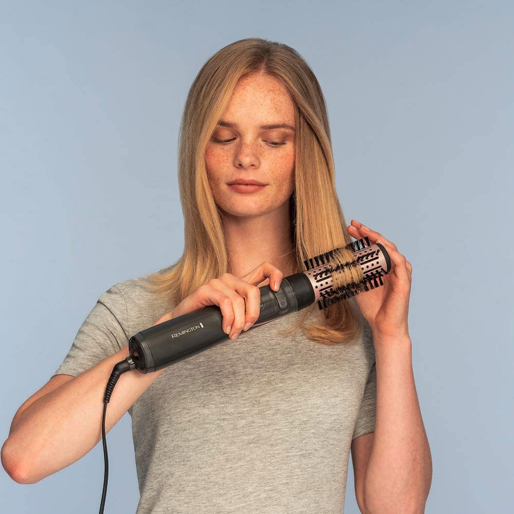 Perie rotativa REMINGTON Curl&Straight Confidence AS8606, 800W, 2 viteze, 2 trepte de temperatura, Invelis ceramic, gri