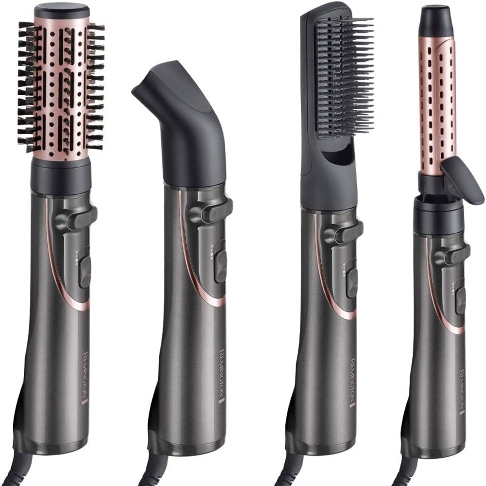 Perie rotativa REMINGTON Curl&Straight Confidence AS8606, 800W, 2 viteze, 2 trepte de temperatura, Invelis ceramic, gri