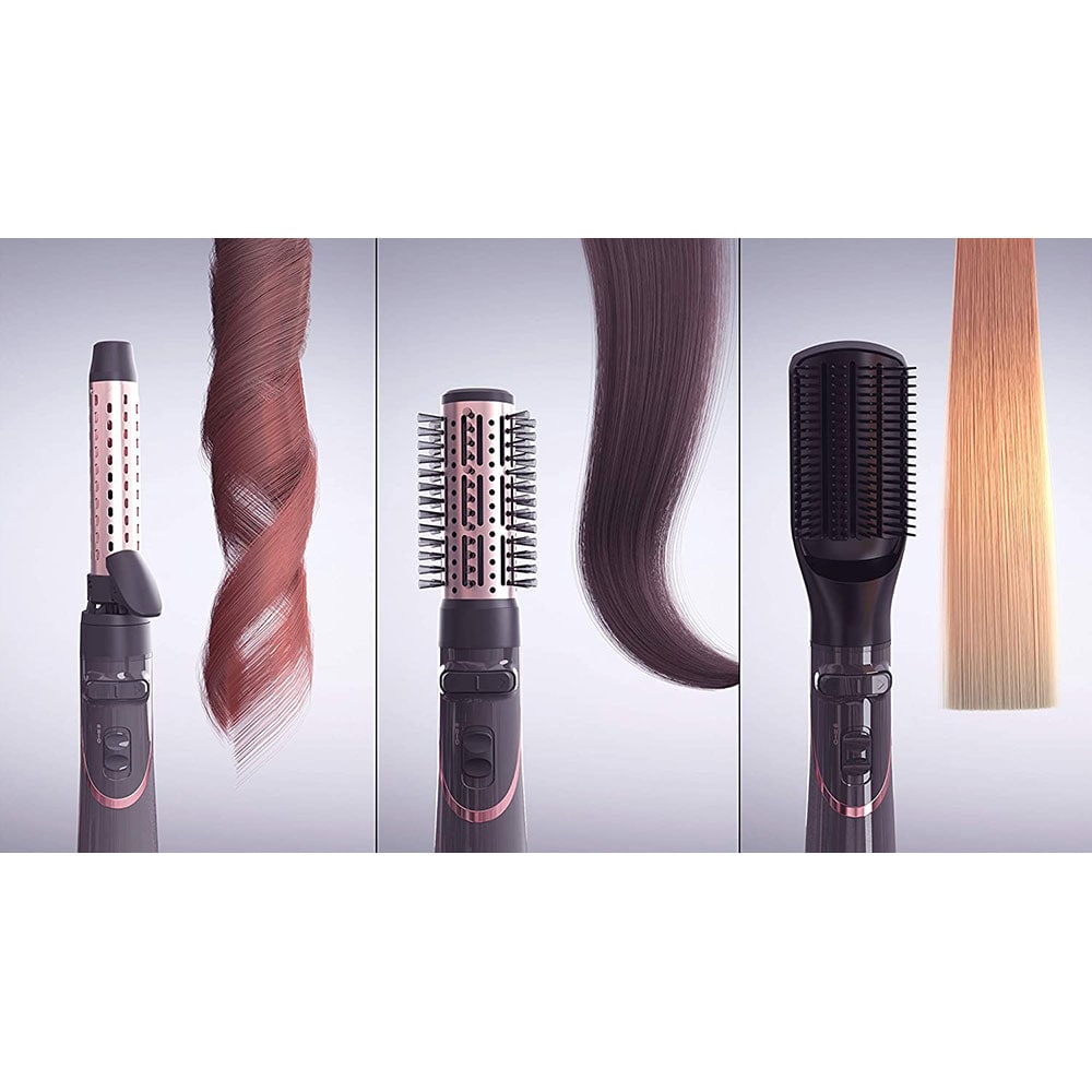 Perie rotativa REMINGTON Curl&Straight Confidence AS8606, 800W, 2 viteze, 2 trepte de temperatura, Invelis ceramic, gri