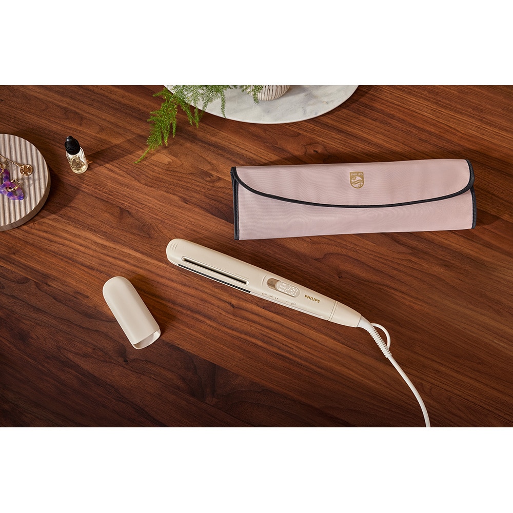 Placa de indreptat parul PHILIPS SenseIQ BHD838, 230 grade, invelis ceramic, bej