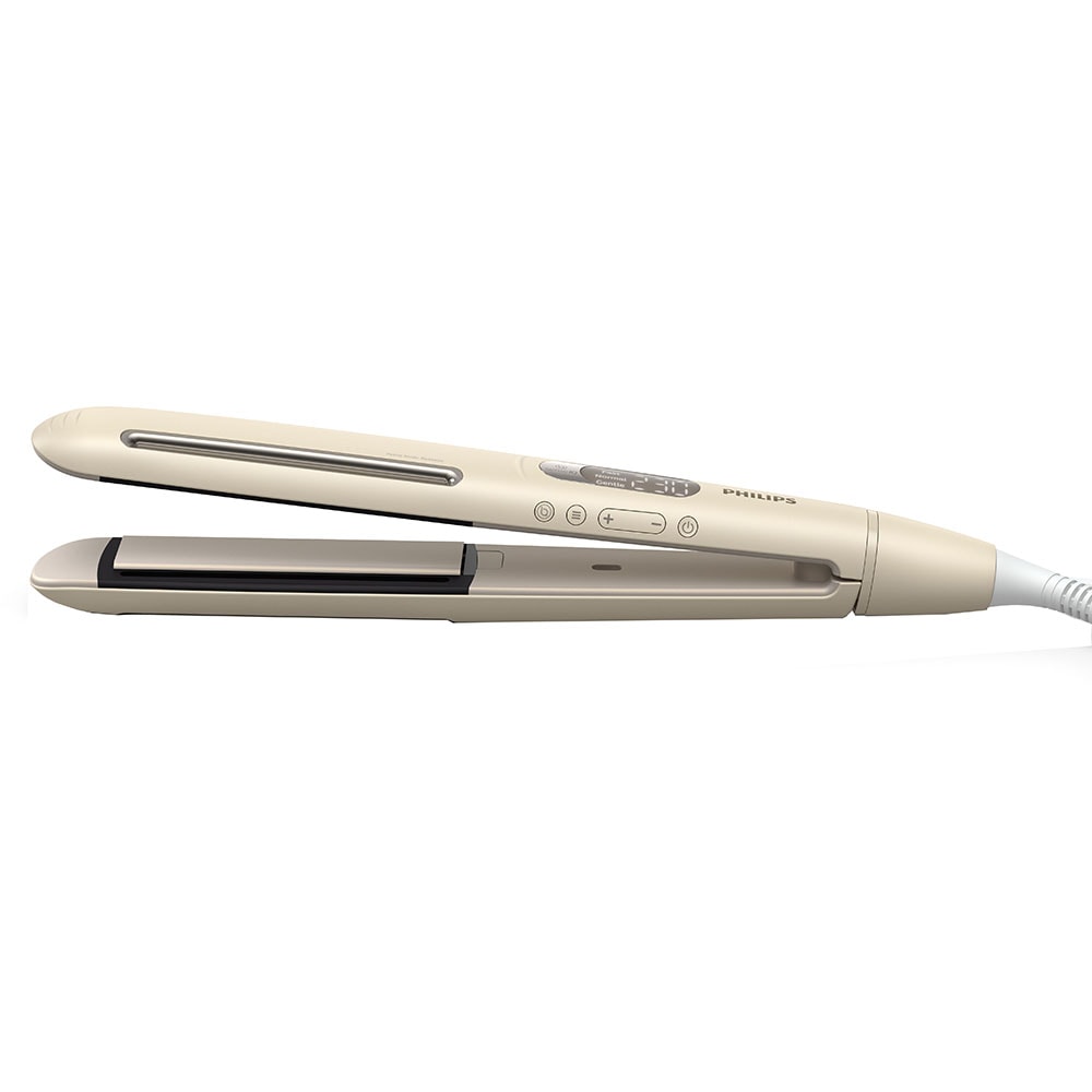 Placa de indreptat parul PHILIPS SenseIQ BHD838, 230 grade, invelis ceramic, bej
