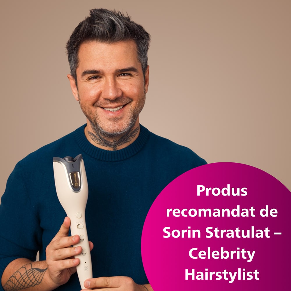 Ondulator automat PHILIPS Prestige SenseIQ BHB887/00, invelis ceramic, bej