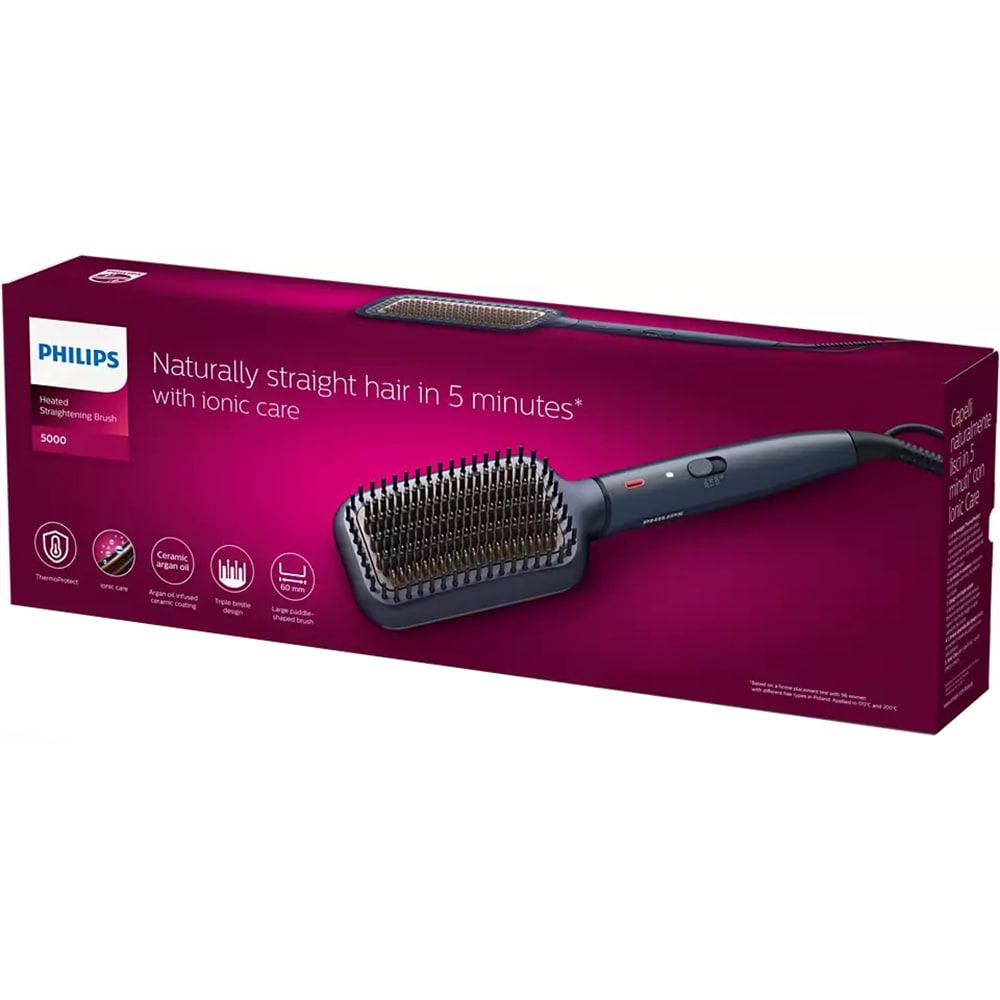 Perie termica PHILIPS BHH885/00, 3 trepte de temperatura, Tehnologie ThermoProtect, negru