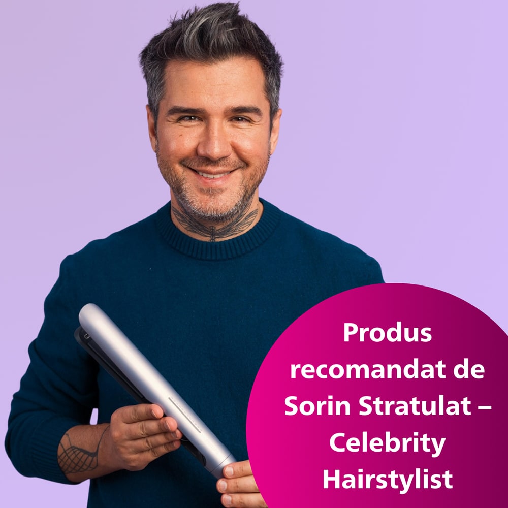 Placa de indreptat parul PHILIPS Series 7000 BHS752/00, 230 grade, mov