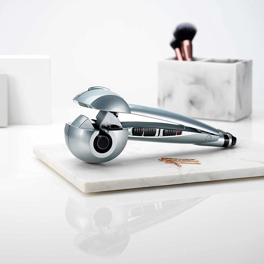 Ondulator automat BABYLISS C1800E Curl Secret Shine, 230 grade, invelis ceramic, argintiu