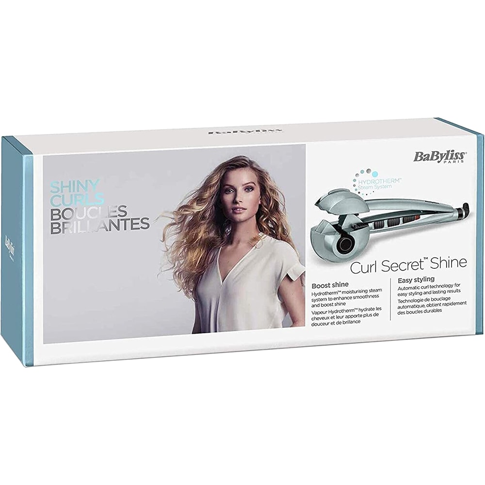 Ondulator automat BABYLISS C1800E Curl Secret Shine, 230 grade, invelis ceramic, argintiu