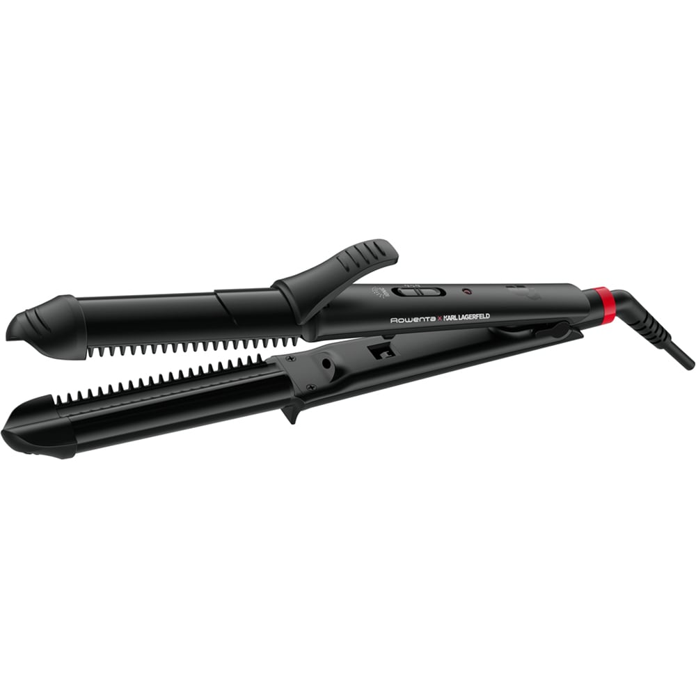 Aparat de coafat multifunctional 3 in 1 ROWENTA x KARL LAGERFELD CF451LF0, 200 grade, invelis ceramic, negru