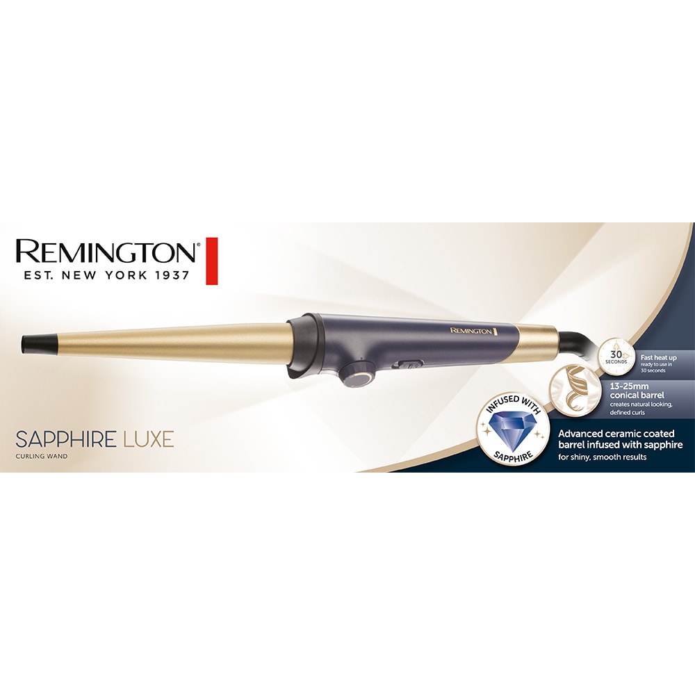 Ondulator REMINGTON Sapphire Luxe CI5805, 200 grade, invelis ceramic, albastru