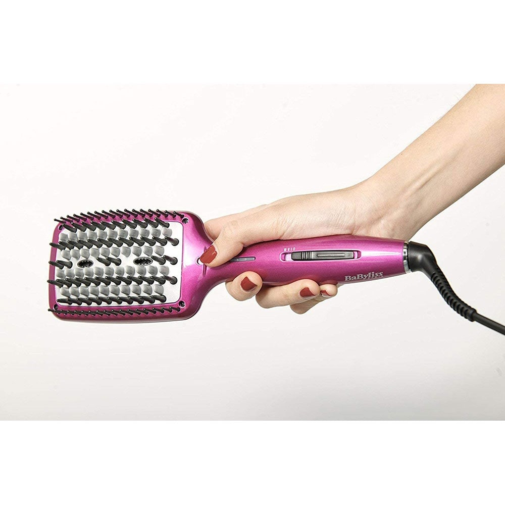 Perie termica BABYLISS Liss Brush 3D HSB100E, 3 trepte temperatura, Ionizare, roz
