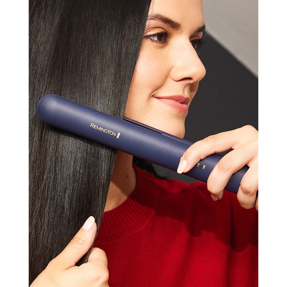 Placa de indreptat parul REMINGTON Sapphire Luxe S5805, 230 grade, invelis ceramic, albastru