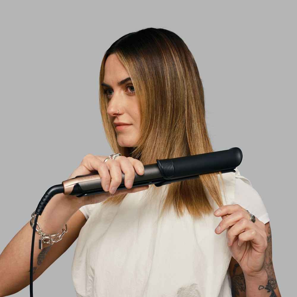 Placa de indreptat parul REMINGTON ONE Straight & Curl S6077, 2in1, FlexiCover, 230 grade, invelis ceramic, negru