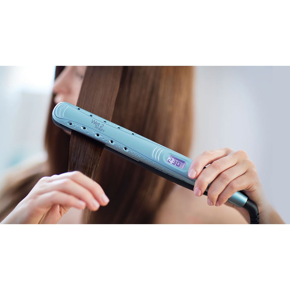 Placa de indreptat parul REMINGTON Wet2Straight S7300, 230 grade, LCD, invelis ceramic, verde