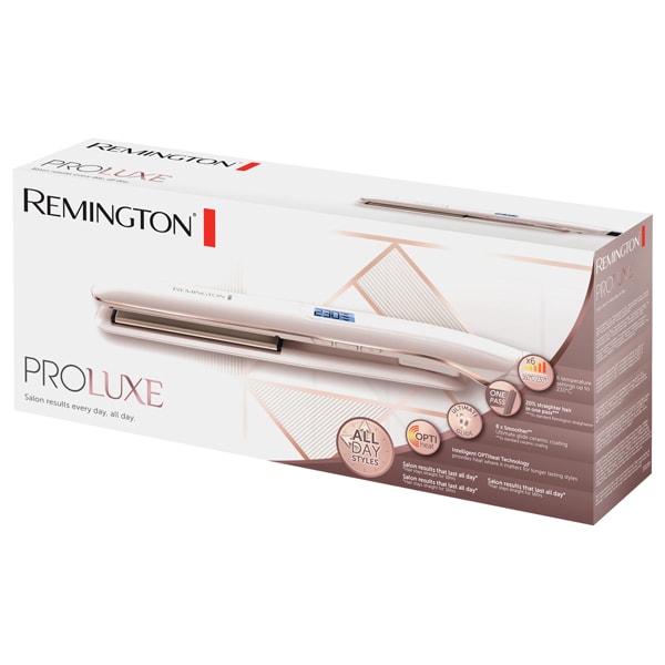 Placa de indreptat parul REMINGTON PROluxe S9100, 230 grade, LCD, invelis ceramic, auriu