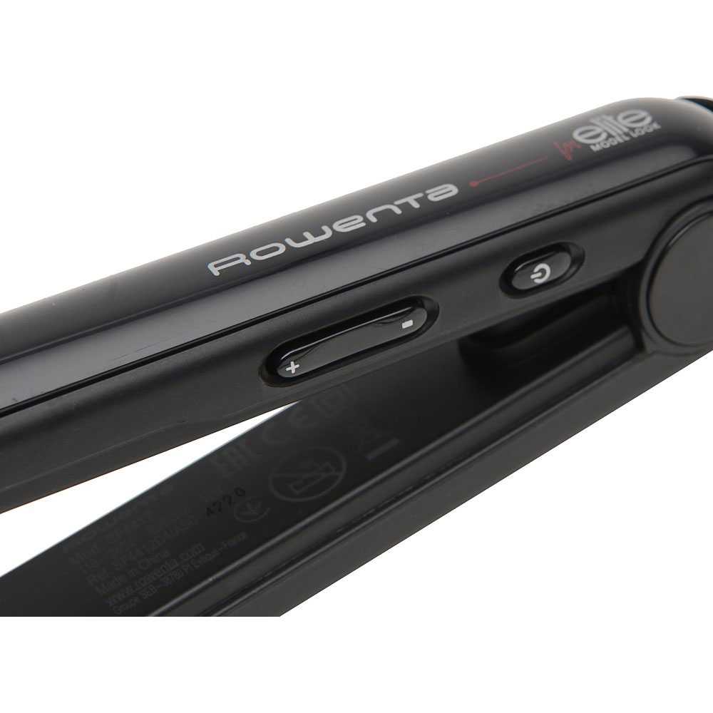 Placa de indreptat parul ROWENTA for Elite Model Look Liss & Curl SF4412, 230 grade, LCD, invelis ceramic, negru