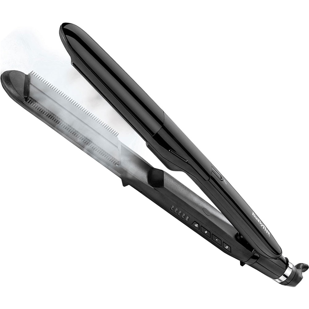 Placa de indreptat parul BABYLISS Steam Straight ST492E, 230 grade, invelis ceramic, negru