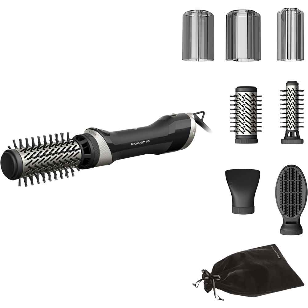 Perie rotativa ROWENTA UB9540F0, 1000W, 2 viteze, 2 trepte temperatura, Invelis ceramic, negru