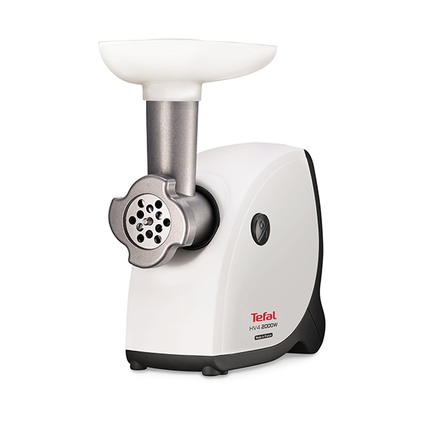 Masina de tocat carne TEFAL NE445138, 2.3kg/min, 2000W, accesoriu carnati/suc de rosii, alb-negru