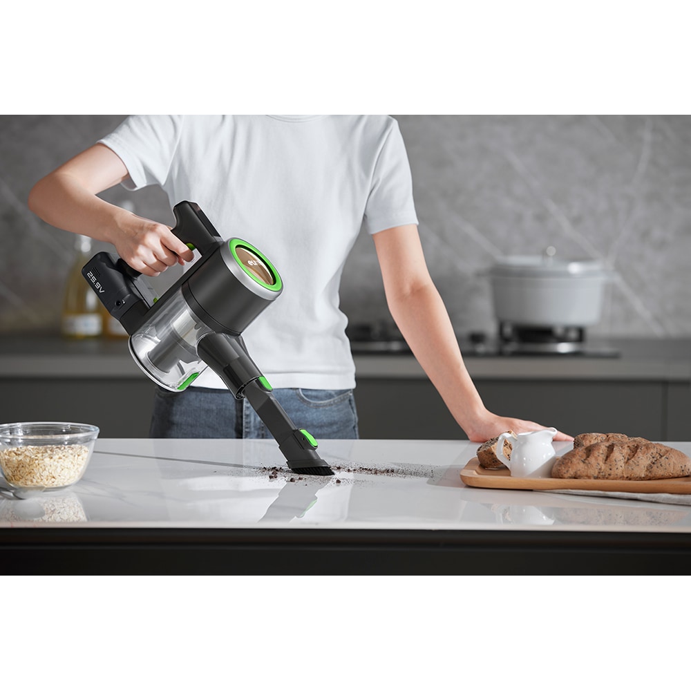 Aspirator vertical EUREKA NEC370GR, 0.65l, 25.9V, autonomie max 40 min, iluminare LED, verde-negru