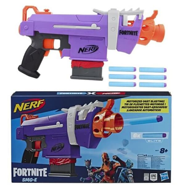 Blaster NERF Fortnite FN SMG E8977, 8 ani+, mov-portocaliu