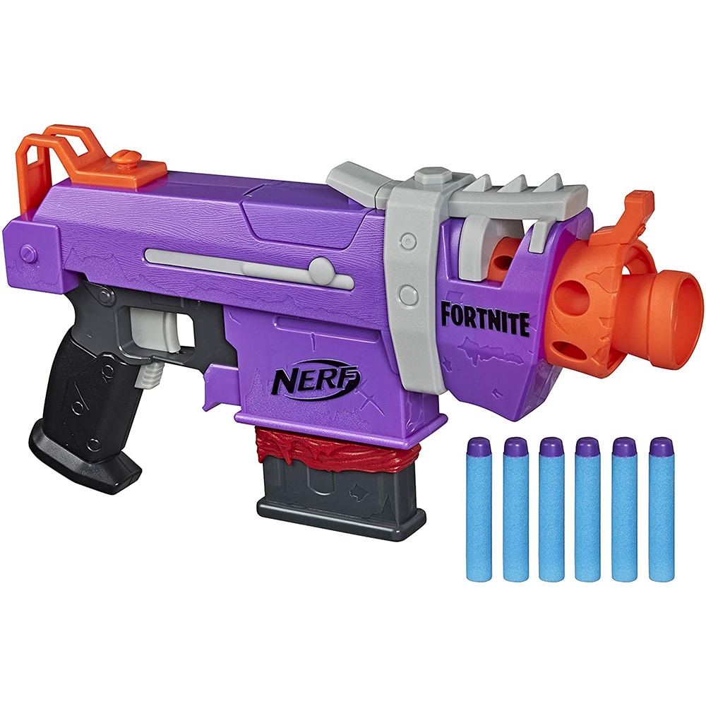 Blaster NERF Fortnite FN SMG E8977, 8 ani+, mov-portocaliu