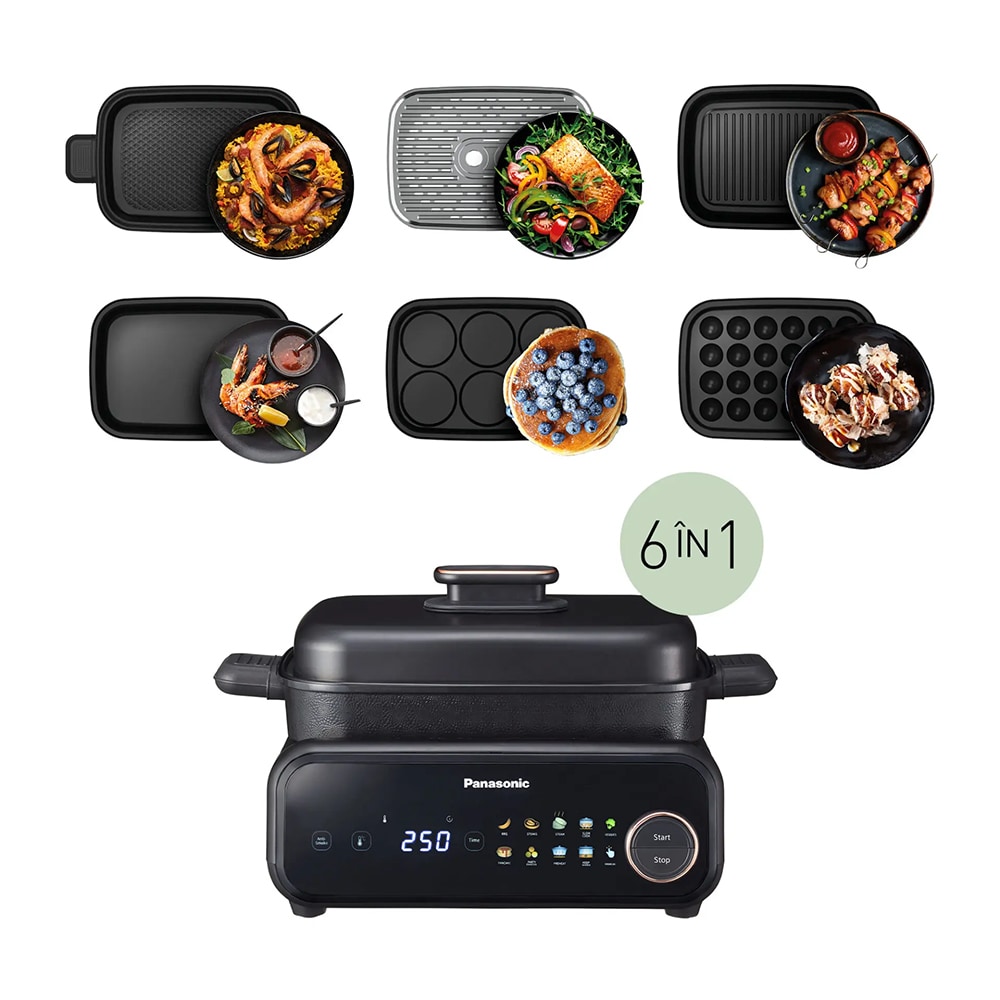Gratar electric PANASONIC NF-GM600KXE, 1524W, Multi-Cooker, negru