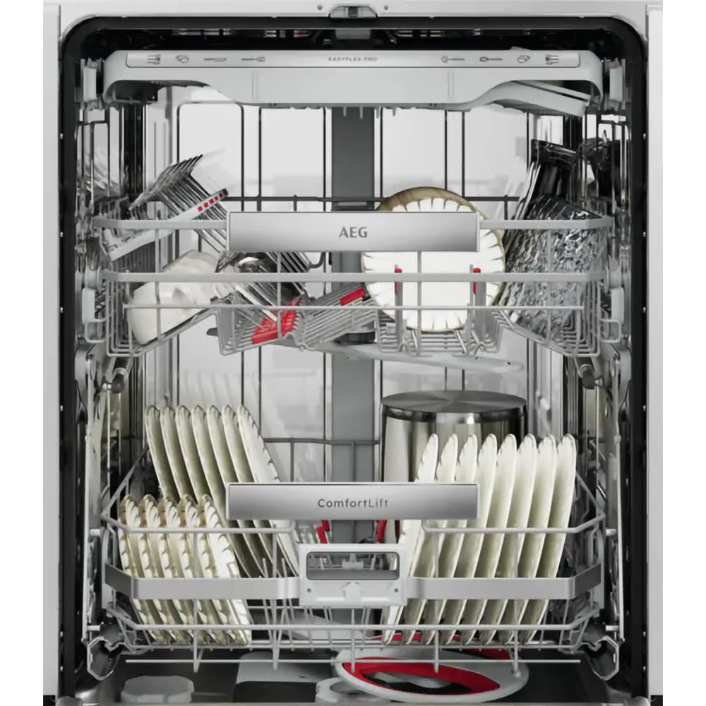 Masina de spalat vase incorporabila AEG NG97IX50PK, 14 seturi, 8 programe, 60 cm, Clasa A, Wi-Fi, panou comanda negru