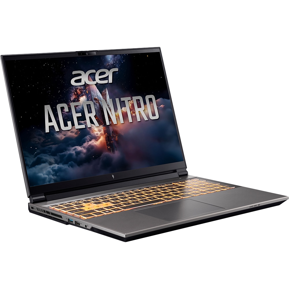 Laptop Gaming ACER Nitro V 16 ANV16-I12-753M, Intel Core 7 230H pana la 5.2GHz, 16" WUXGA, 16GB, SSD 512GB, NVIDIA GeForce RTX 3050 4GB, Free DOS, Herald Grey